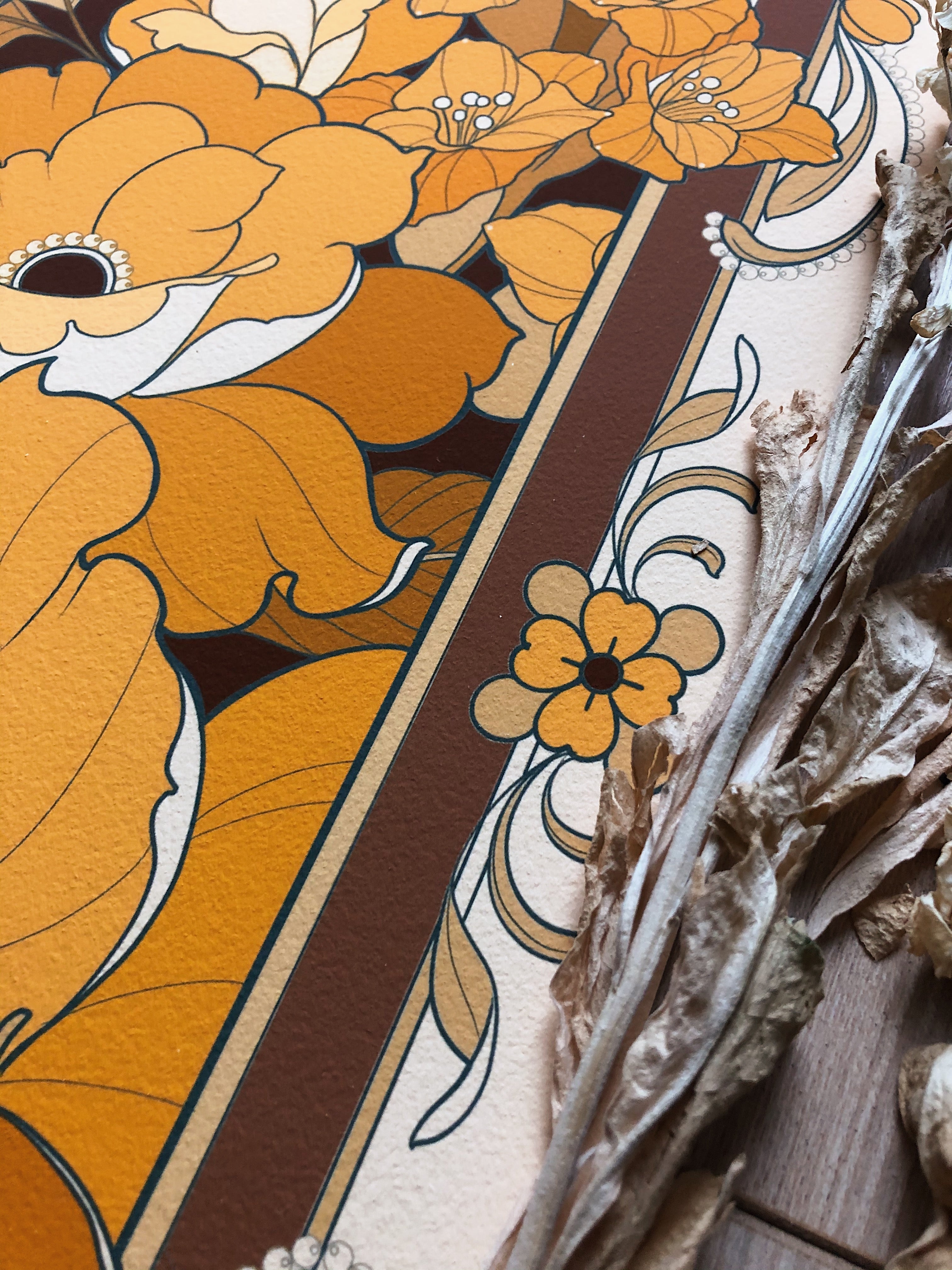 Art Nouveau Flower Print