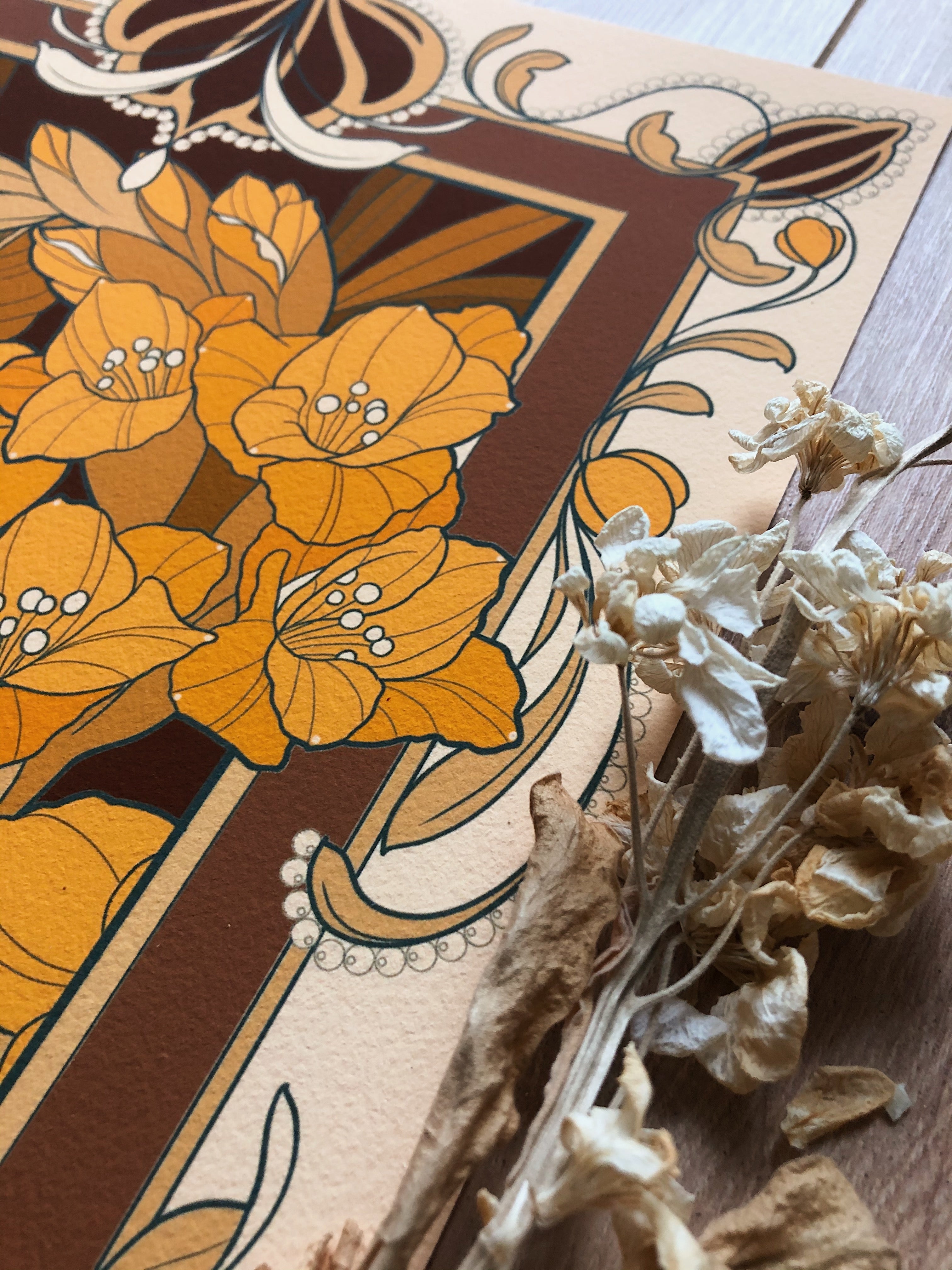 Art Nouveau Flower Print