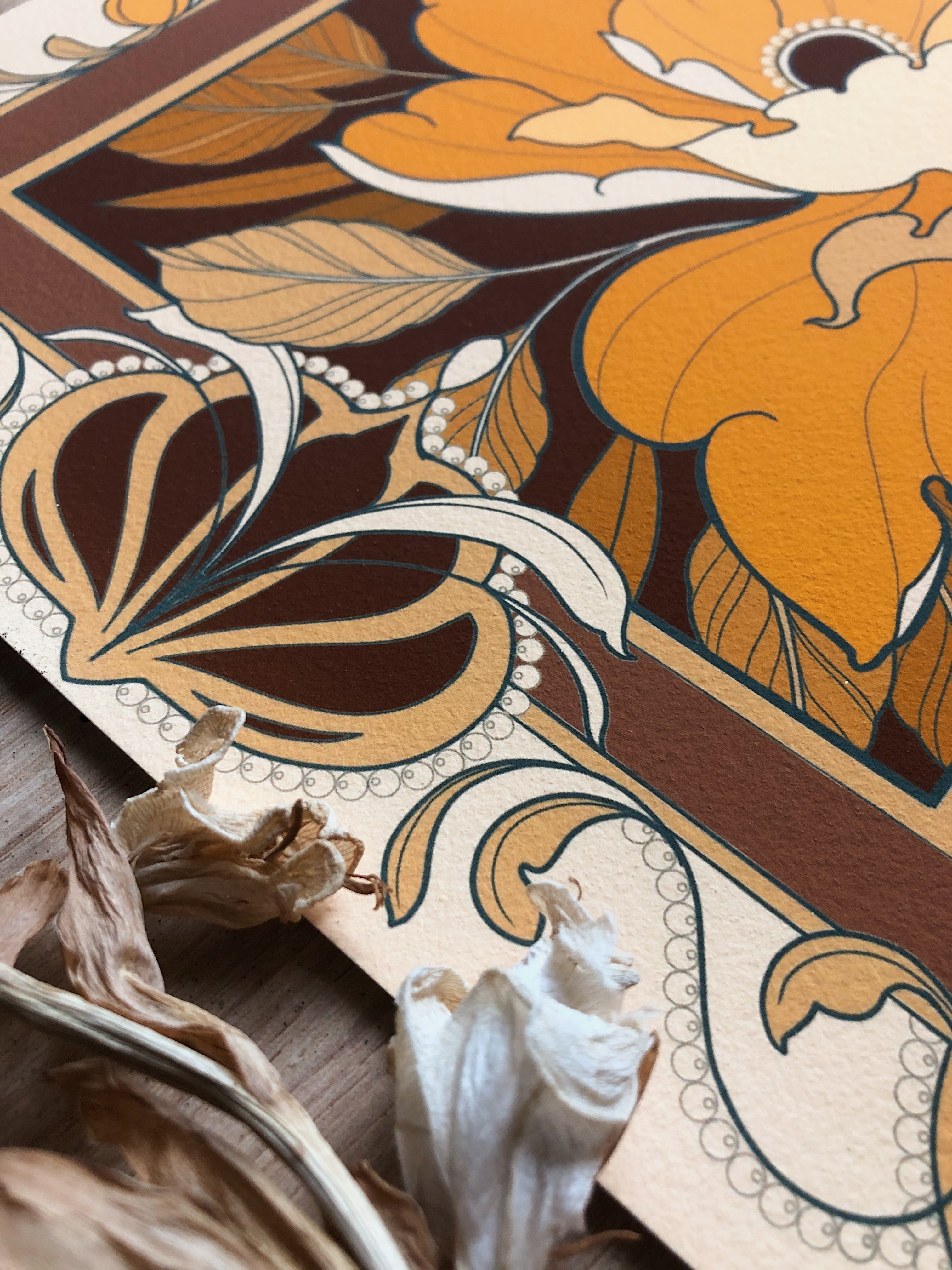 Art Nouveau Flower Print