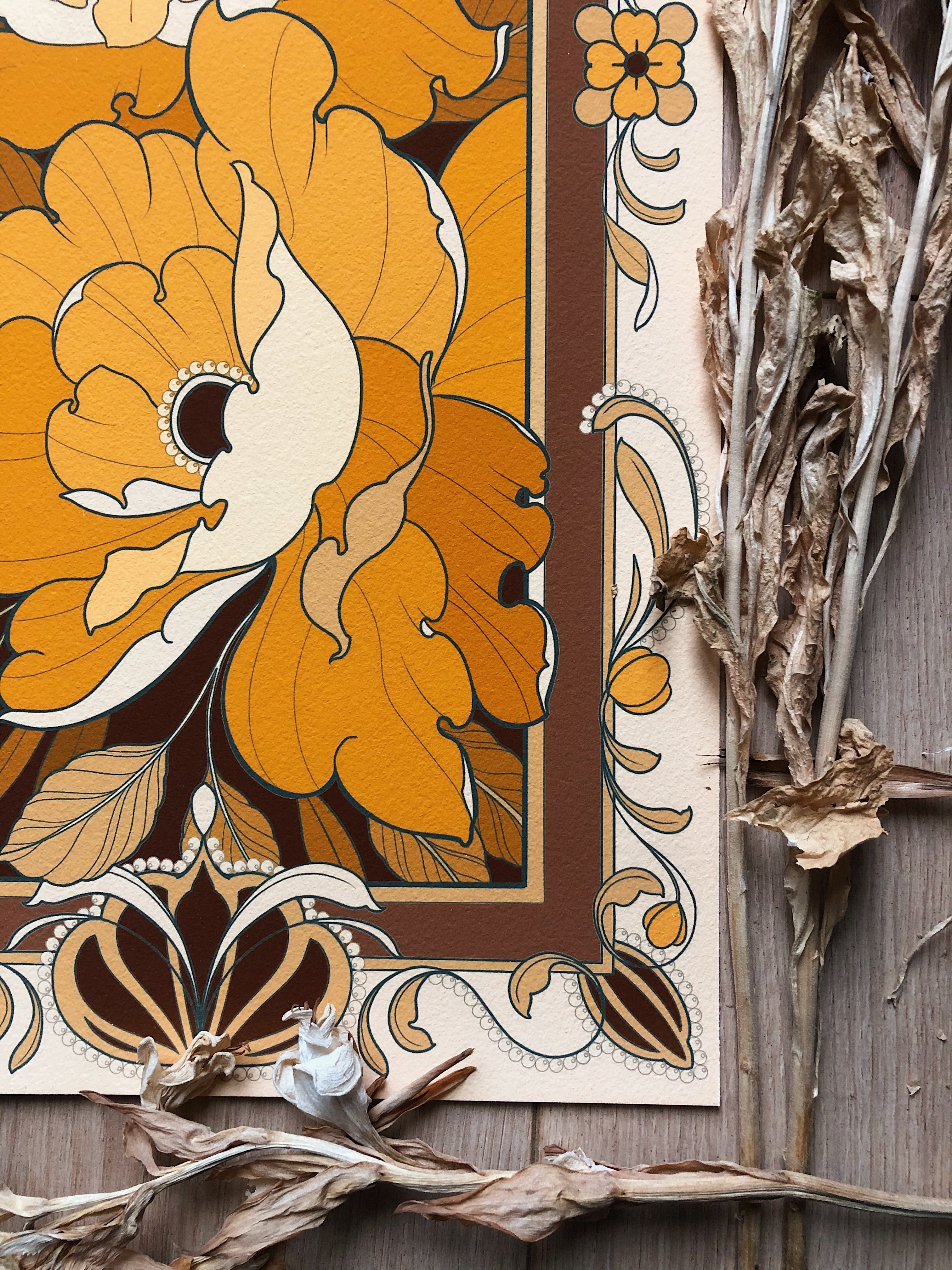 Art Nouveau Flower Print