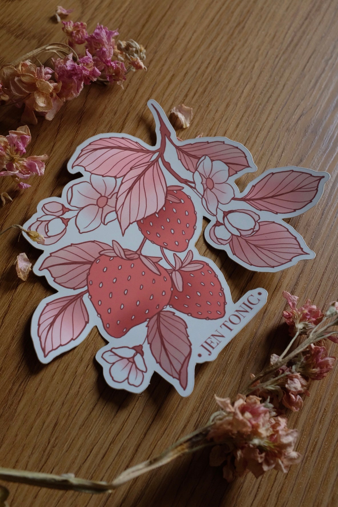 Matte Strawberry Sticker